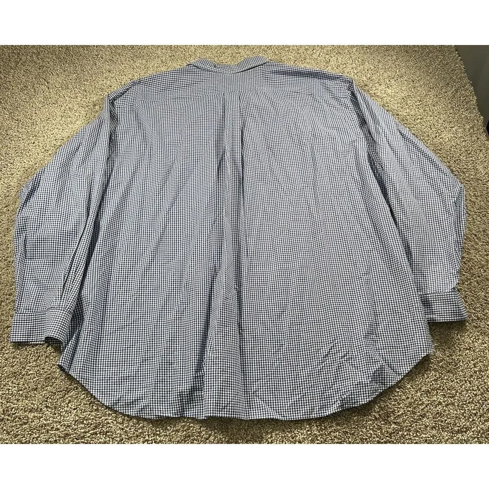 Polo Ralph Lauren Shirt Mens 3XB Blue White Check Button‎ Up Casual Classic Fit